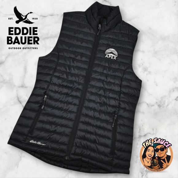 Eddie Bauer Jackets & Blazers - Eddie Bauer Puffer Vest Women Small Black‎ Packable Quilted APEX Logo Utility